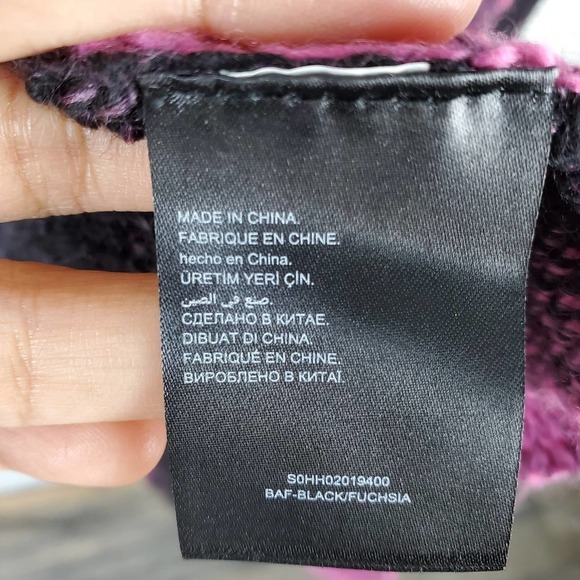 Bebe Removable Belted Black Fuschia Long Duster Cardigan Sweater Size Small - Picture 9 of 13